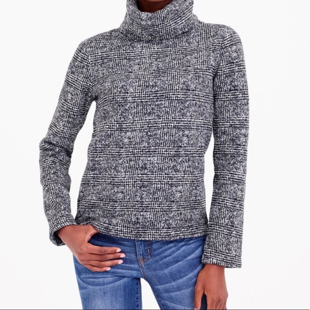 J. Crew Plaid Fleece Turtleneck